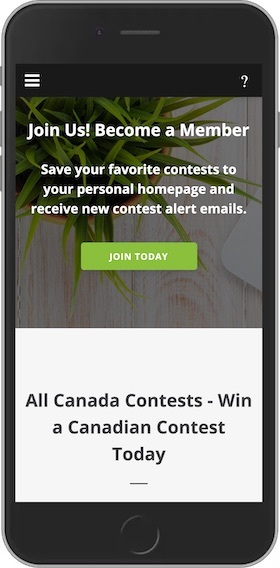 AllCanadaContests.com Mobile Site