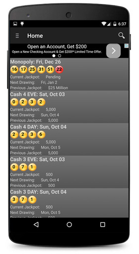 Arizona Lotto Droid Android Screenshot