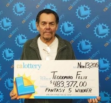 Fantasy 5 California Winner Teodomiro Felix