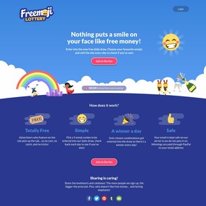 Freemoji Lottery Homepage Screenshot