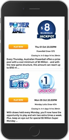 Netlotto.com.au Mobile Screenshot