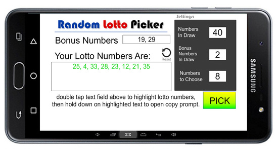 Random Lotto Picker Screenshot
