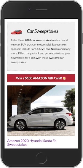 Sweepstakes Fanatics Mobile Site