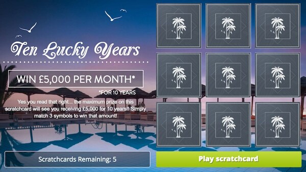 Ten Lucky Years Scratch Card